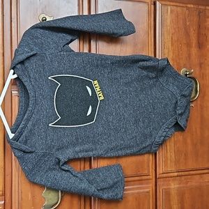 Dark Gray Batman Long Sleeve Onesie